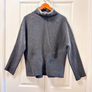 Vince Merino Wool Cashmere Funnel Mock Neck Sweater Grey – M